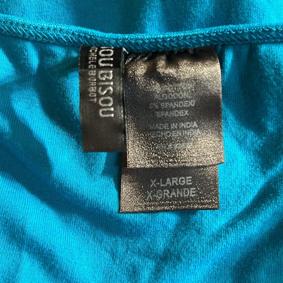 BISOU BISOU X-Large Aqua blue bra top camisole with sequins - Picture 8 of 10